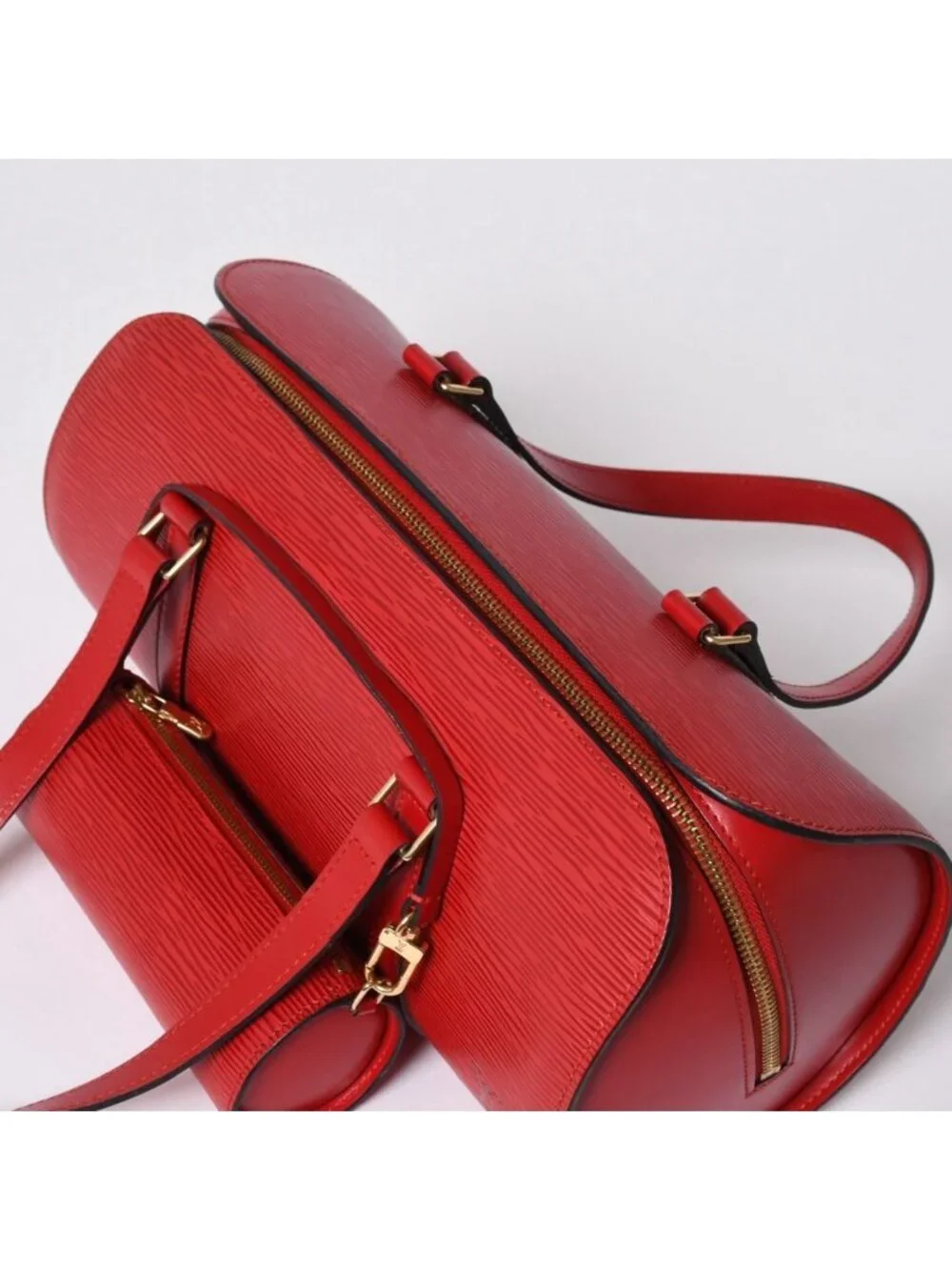 Louis Vuitton Tote Bag Epi Soufflot Red Gold